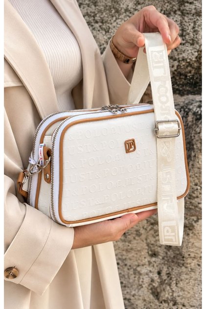 Women's White Adjustable Long Strap Shoulder Bag