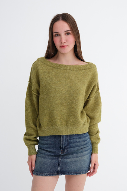 Boat Neck Knitwear Sweater K3466