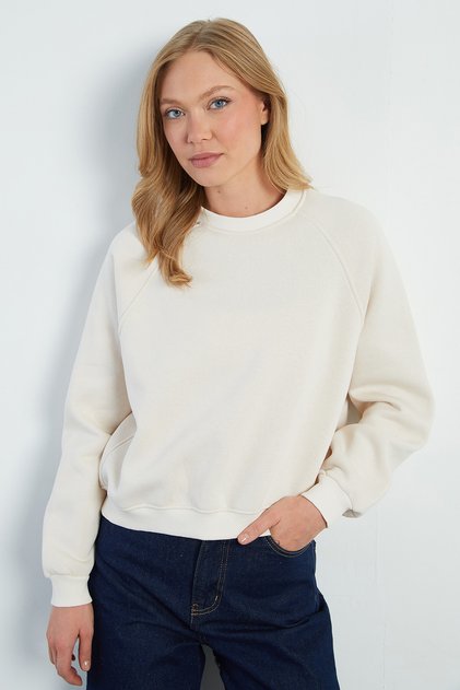 3 Yarn Basic Crew Neck Oversize Sweatshirt