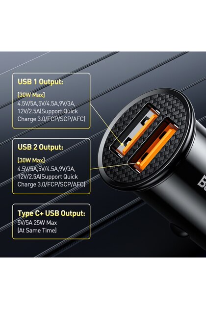 Dual USB 30W USB Car Charger Quick Charge 4.0 3.0 FCP SCP USB PD For iPhone 12 13 14