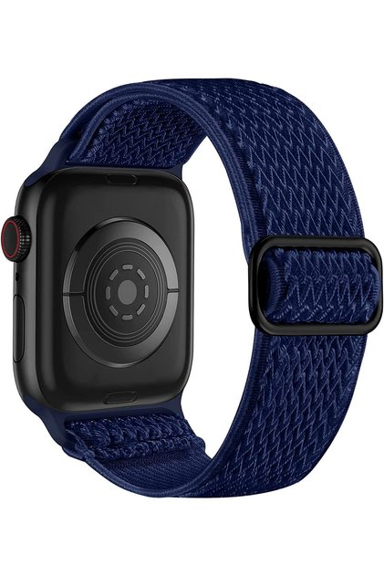 42mm 44mm 45mm 49mm Midnight-Blue Compatible with Apple Watch Bands Stretchy Soft Nylon Strap for Ap
