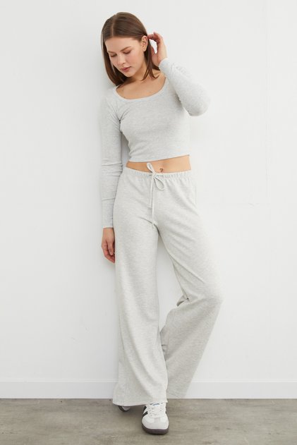 Wide Leg Modal Pants with Tie Waist