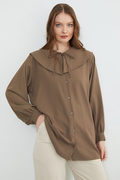 Fullamodest Baby Collar Balloon Sleeve Tunic