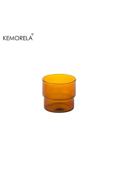 كوب قهوة زجاجي من KEMORELA سعة 290 مل، مقاوم للحرارة، بتصميم أوريجامي، أدوات شرب عتيقة، 201-300 مل، C