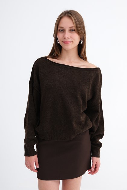Boat Neck Knitwear Sweater K3472