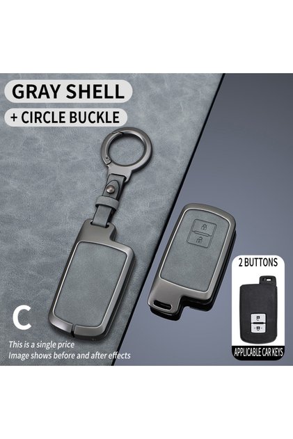 Gray Circle Set-2 Car Remote Key Case Cover Shell Fobfor Toyota Auris Camry RAV4 Avalon Yaris Verso