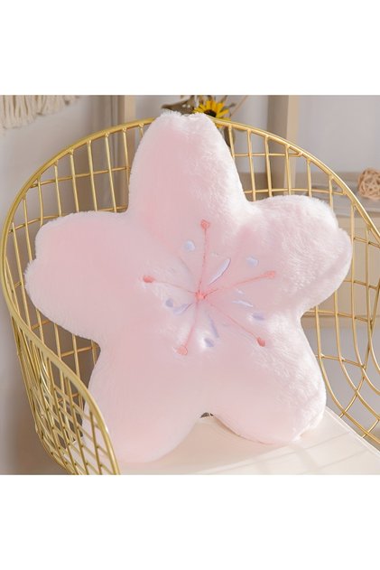 Pink Super Soft Cherry Blossom Flower Pillow, Princess Style Love Pillow for Living Room, Adult, Cut