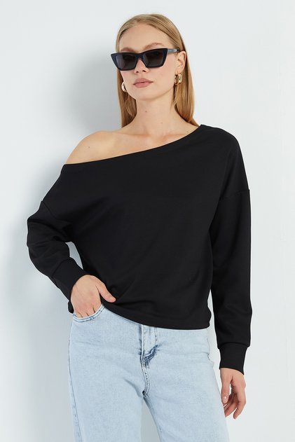 Basic Boat Neck Modal Sweatshirt