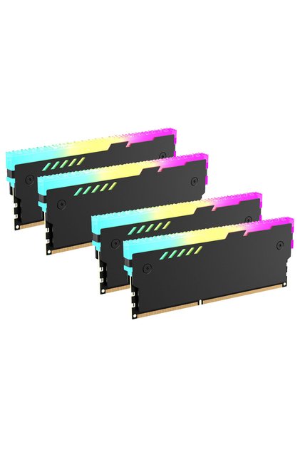 RM-01 Bk 4pcs Teucer 5V 3Pin ARGB RAM Heatsink Aura Sync DDR4 DDR3 Memory Heatsink with حراري Sil