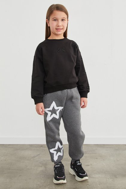 3 Thread Star Printed Jogger Girls' Sweatpants
