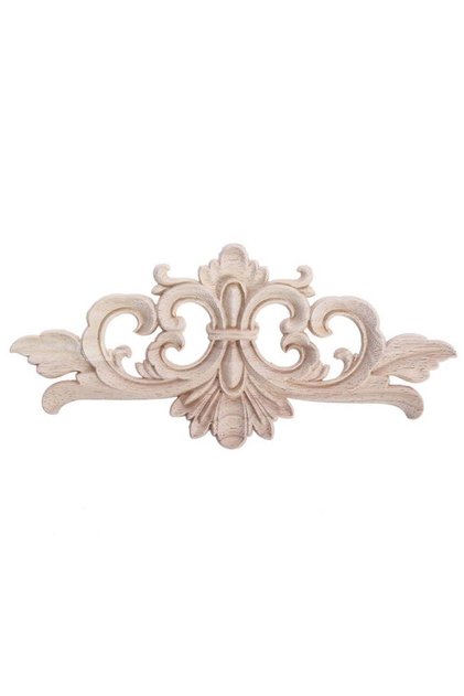 16x7.5cm Wood Appliques And Onlays Natural Furniture Wall Door Woodcarving Decorative Long Flower Wo