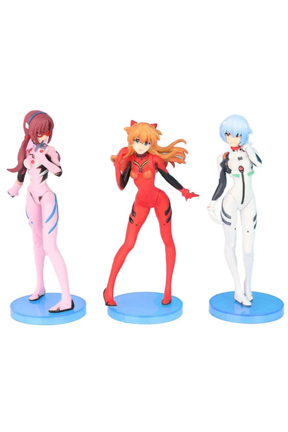 3Pcs 3Pcs/set Neon Genesis EVANGELION Anime Figure Eva Ayanami Rei Asuka Langley Soryu Makina