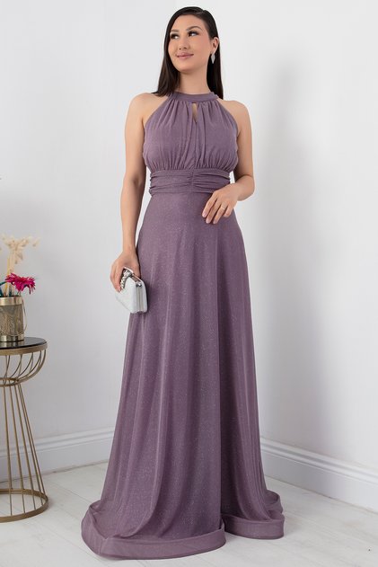 Rochie de seară lungă cu sclipici cu decolteu C 13320