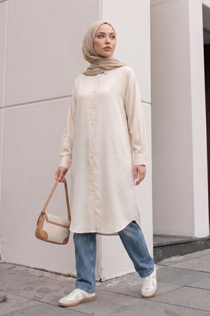 Basic Classic Long Tunic 4061 - Beige