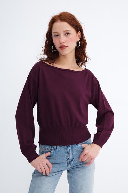 Boat Neck Knitwear Sweater K10330