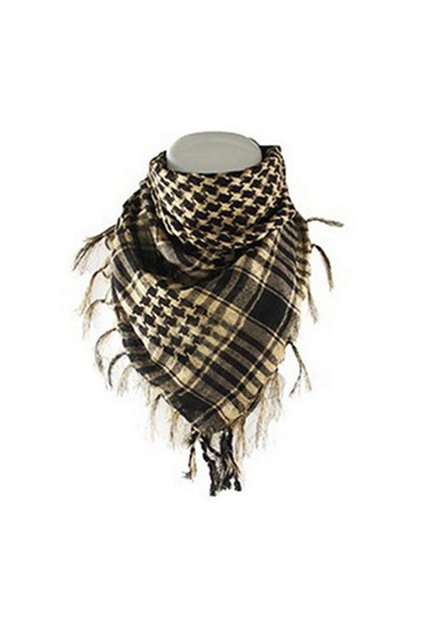 sand color Fashion Fashion Lightweight Army Plaid Scarf Unisex Tactical Arab Scarf To Keep Warm