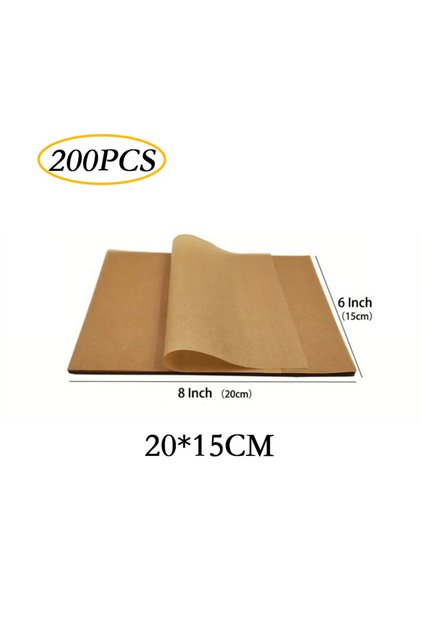 S-200pcs 200/100/50PC Baking Paper Non-stick Parchment Baking Sheet for Oven Air Fryer Grilling Mat