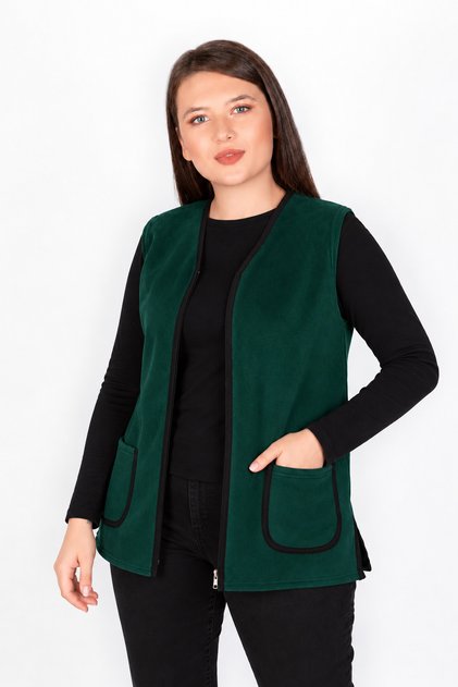 Winter Fleece Vest Emerald Green