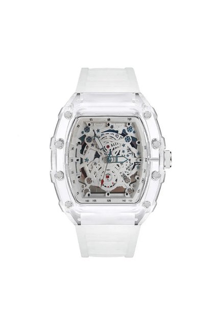 White Men Watch Sports Personality Trend Quartz Wristwatch Transparent Waterproof Male Fashion Cloc