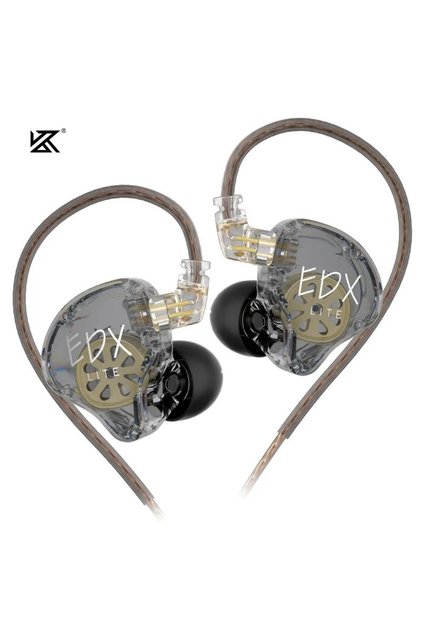 سماعات أذن EDXlite رمادية من NOMIC KZ EDX Lite HIFI Bass سماعات أذن ستيريو للموسيقى داخل الأذن مراقبة المسرح المباشر