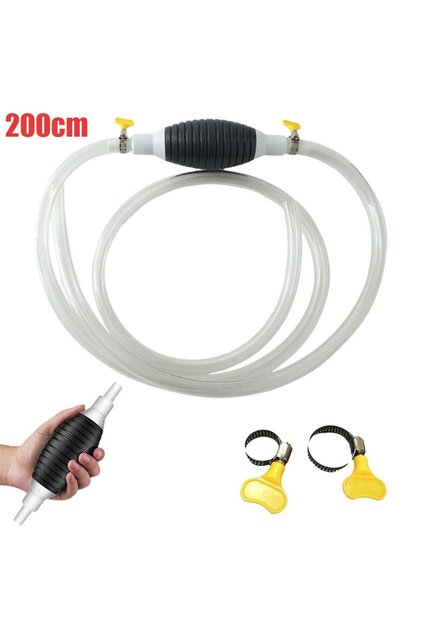 2m Hand Fuel Pump Car Fuel Tank Sucker Oil Transfer Fuel Pump Petrol Diesel Liquid Manual Pump Sypho