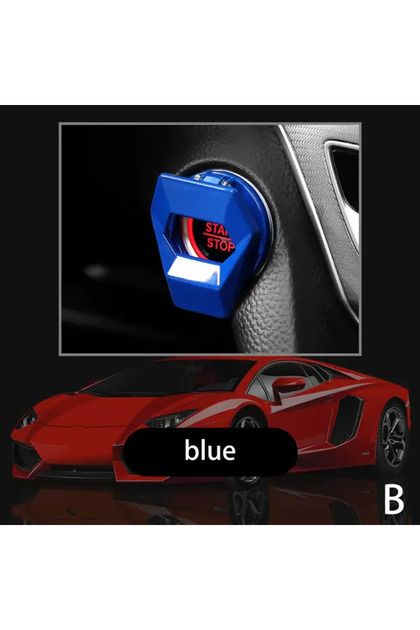 1PCS Blue New universal car engine start stop switch button protective cover, anti scratch car inter