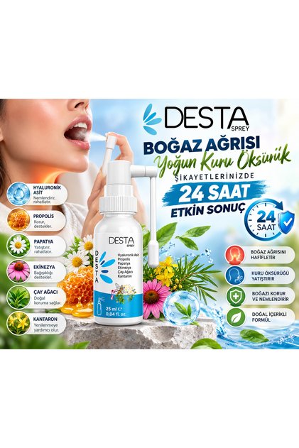 BOĞAZ SPREY hyarulonik asid,papatya,propolis,çay ağacı doğal içerik