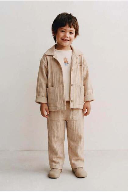 Beige muslin 3-piece set
