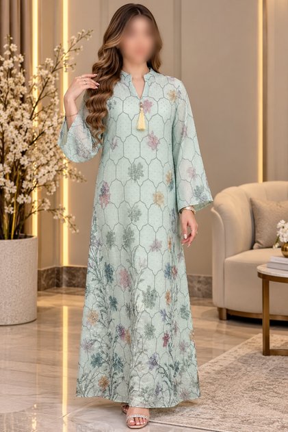 جلابيات نساىي دانتيل فصوص مشجر