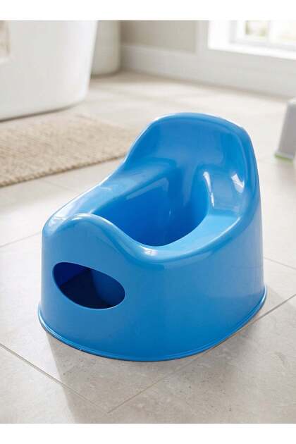 Plastic Baby Potty Training Toilet Seat with Backrest and Non-Slip Base for Toddlers - Blue
