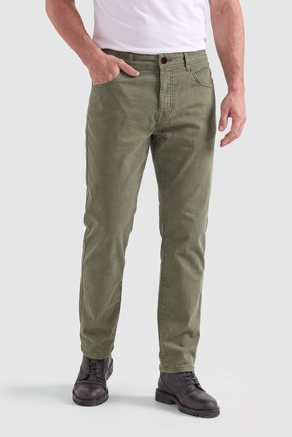 Green Slim Corduroy Men's Trousers