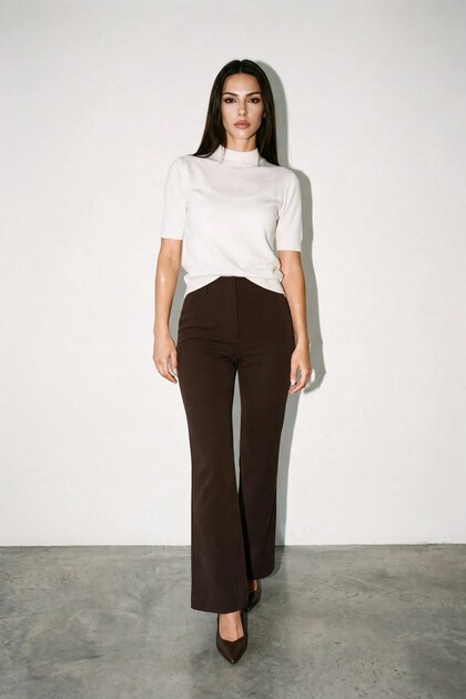 Cream Crew Neck Short Sleeve Knitwear Blouse