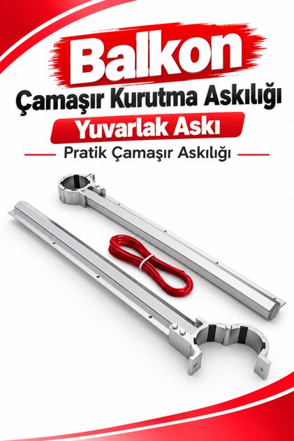 Balkon Çamaşır Kurutma Askılığı Yuvarlak Askı Aparatı Pratik Çamaşır Asma Aparatı
