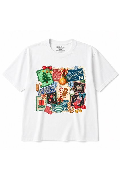 Christmas Postcard Magic – Vintage Holiday Stamps Graphic T-Shirt