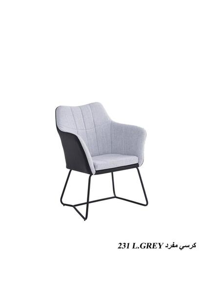 كرسي مفرد قماش عصري – رمادي فاتح