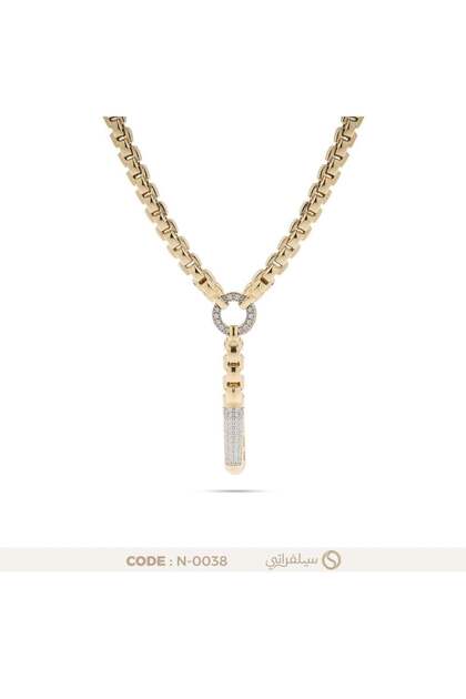 Lariat Gengar Necklace 925 Sterling Silver with Zircon, Rhodium and Gold Plated