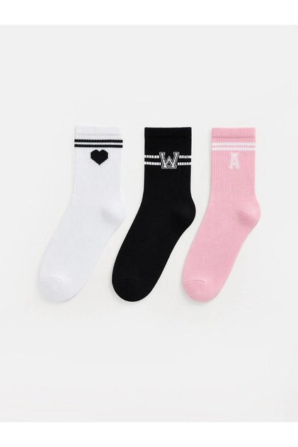 3-Piece Patterned Women's Socks (W6)