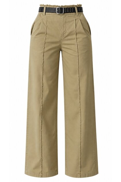 Khaki 100% Cotton Tasseled Trousers - 2Y51208