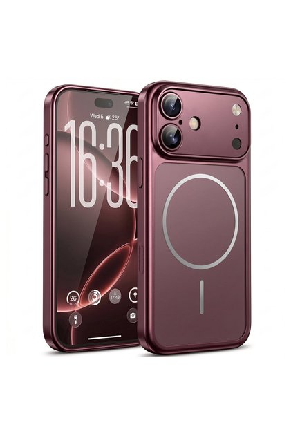 Case Compatible with Apple iPhone 17 iPhone 18 Pro Look Transformation Cover Burgundy