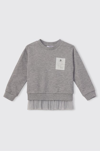 Baby Girl Grey-Melange Sweatshirt