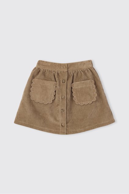 Baby Girl Velvet Beige Skirt