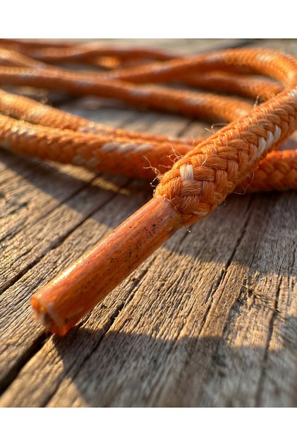 Orange and White Patterned Round Sneaker Laces 120 cm 1 Pair for Sports Shoes