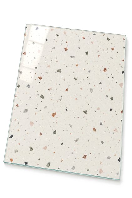Marble Patterned Tempered Glass Cutting Board 25X35 cm Presentation Board with Non-Slip Feet
