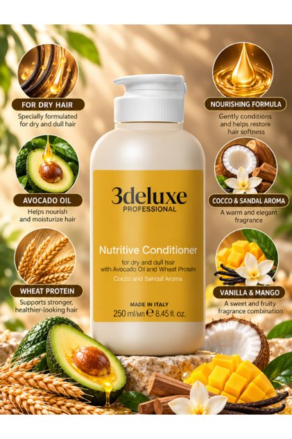 Nutritive Shampoo for Dry Hair with Argan Oil and Honey, Nourishing Formula 250 ml