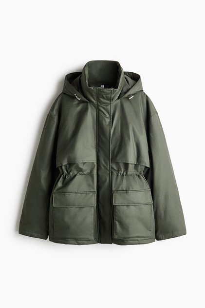 Dolgulu Gabardin Parka
