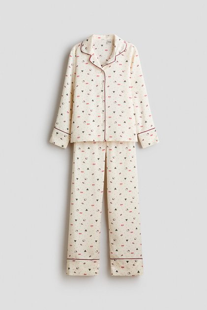 Baskılı Saten Pijama Takımı