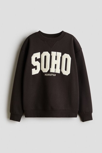 Bol Kesimli ve Motif Detaylı Sweatshirt