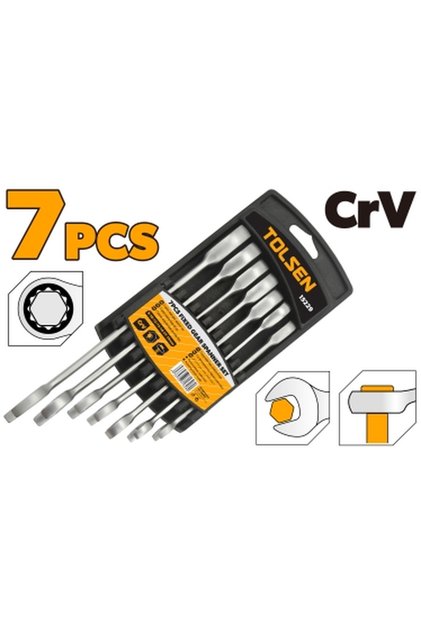 Fixed Head Combination Ratchet Spanner Set Cr-V CP Satin 7PCS
