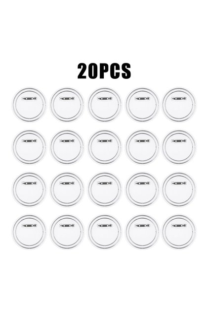 25mm 20PCS 25/58MM DIY Transparent Acrylic Button Pins Blank BadgeSet for Crafting Office School Sup