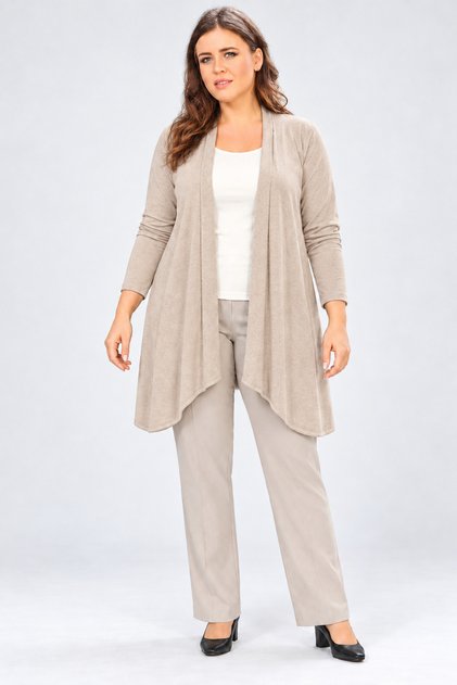 Plus Size Soft Fabric Long Sleeve Cardigan